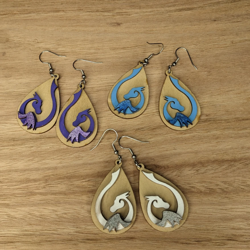 Teardrop Dragon Earrings